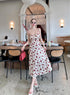 SIRINNN Floral Spaghetti Strip Padded Long Dress